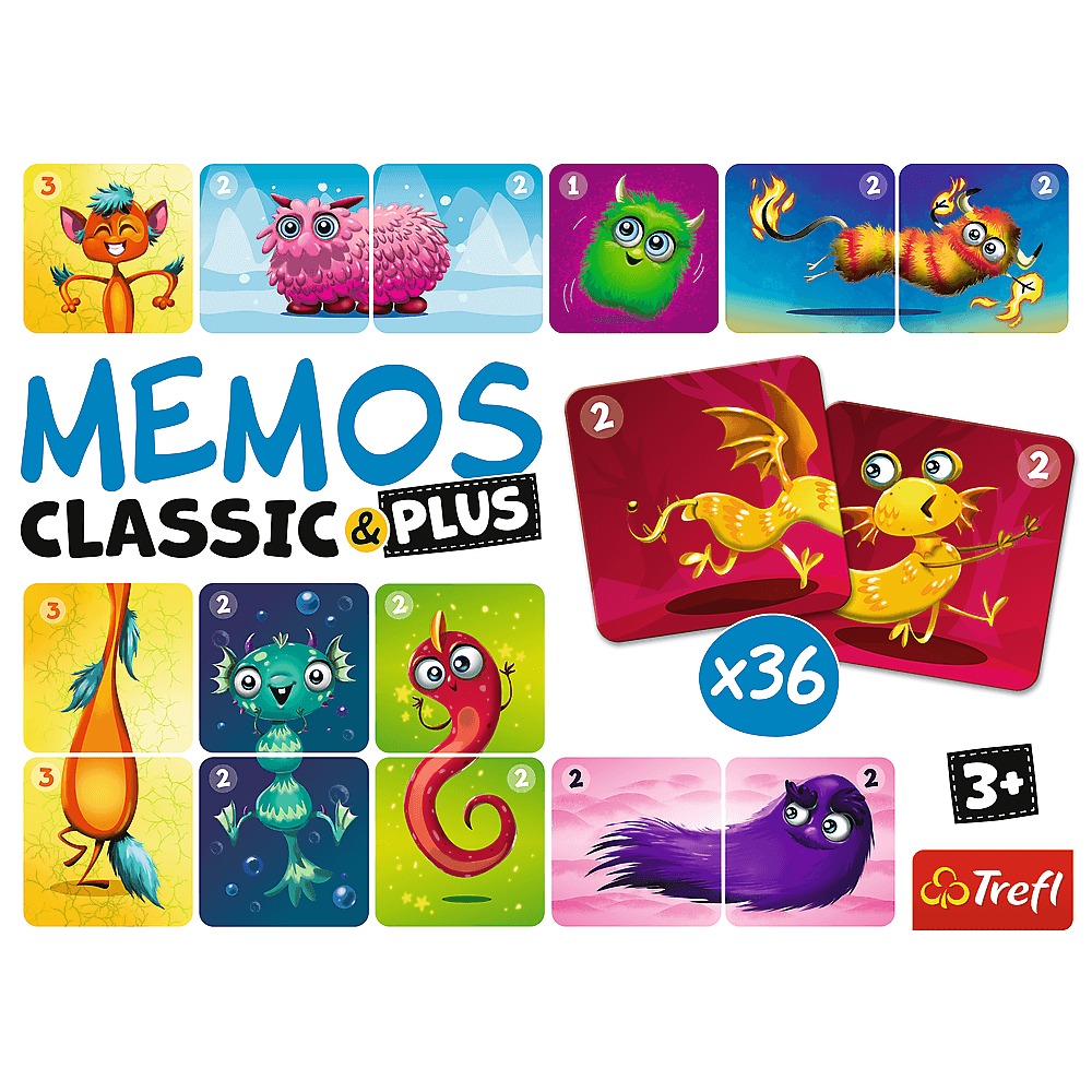 Gra Memos classic plus Urocze potworki Гра Мемос класичний плюс