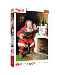 Puzzle Coca-Cola 1000 el. Mikołaj przy kominku - opakowanie