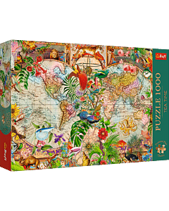 Puzzle Premium Plus Quality 1000 el. Tea Time: Antyczna mapa świata - opakowanie