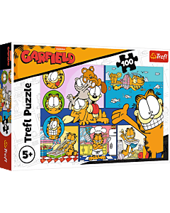 Puzzle 100 el.- Leniwy Garfield