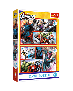 Puzzle Marvel 2 x 70 el. Zostań bohaterem - opakowanie