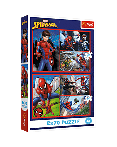 Puzzle Marvel 2 x 70 el. Pajęcze historie - opakowanie