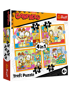 Puzzle 4w1 - Garfield kocha lazanię