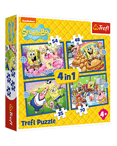 Puzzle 4w1 - Podwodne życie SpongeBoba