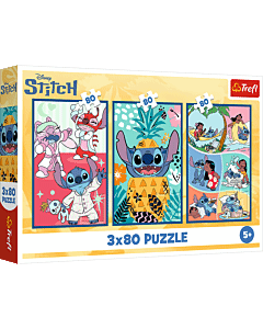 Puzzle Lilo & Stitch 3 x 80 el. Świat Stitcha - opakowanie