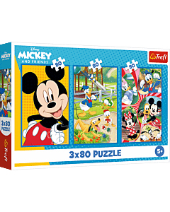 Puzzle Disney 3 x 80 el. Ekipa Myszki Miki