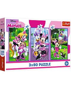 Puzzle Disney 3 x 80 el. 3x80 - Minnie i przyjaciele - opakowanie