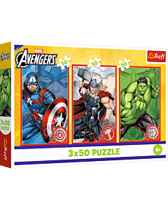 Puzzle Marvel 3 x 50 el. Twój bohater