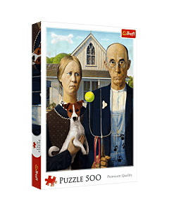 Puzzle 500 el. American Gothic: Psia Edycja