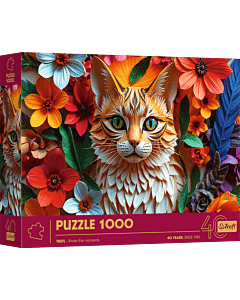 Puzzle z efektem 3D 1000 el. 40-lecie Trefl - Kot - opakowanie