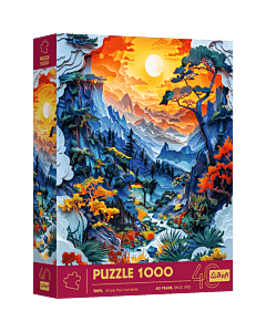 Puzzle z efektem 3D 1000 el. 40-lecie Trefl - Dolina - opakowanie