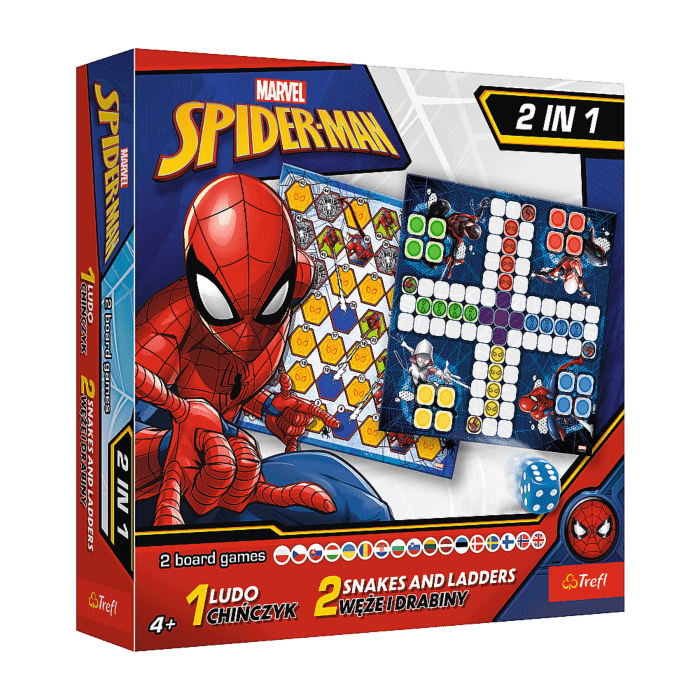 Gra planszowa 2w1 Chińczyk, Węże i drabiny Spider-Man 