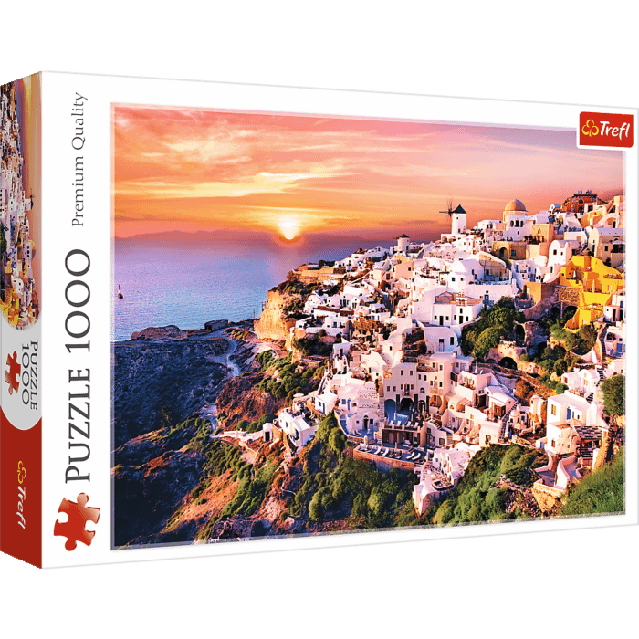 Puzzle 1000 el. Zachód słońca nad Santorini