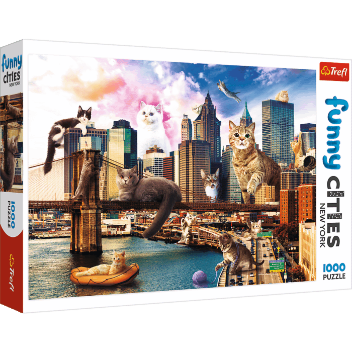 Puzzle Funny Cities 1000 el. Koty w Nowym Jorku