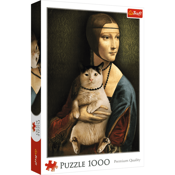 Puzzle 1000 el. Dama z kotem