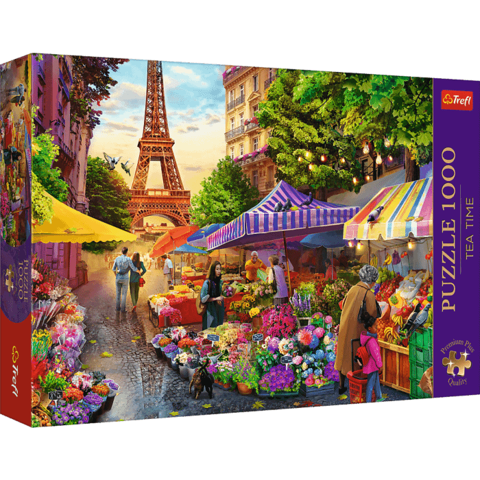 Puzzle Premium Plus Quality 1000 el. Tea Time: Targ kwiatowy, Paryż 