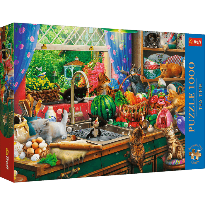 Puzzle Premium Plus Quality 1000 el. Tea Time: Kociaki rozrabiaki