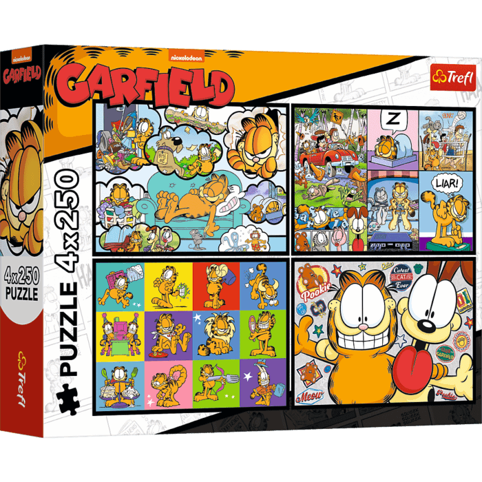 Puzzle Garfield 4 x 250 el. Garfield nie lubi poniedziałków