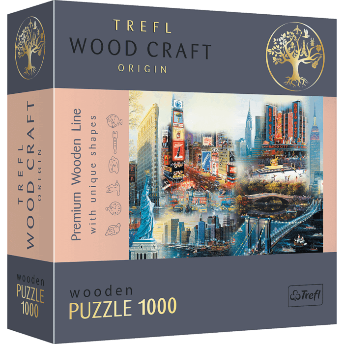 Puzzle drewniane 1000 el. Nowy Jork - kolaż