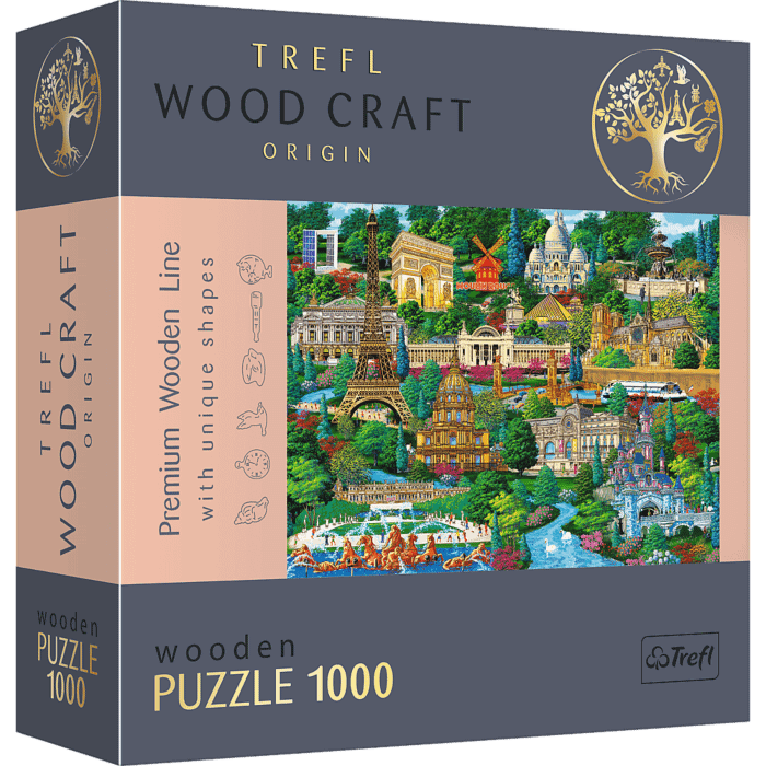 Puzzle drewniane 1000 el. Francja - znane miejsca