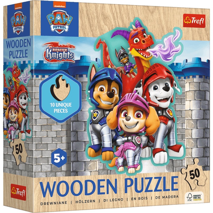 Puzzle drewniane Psi Patrol 50 el. Przygody z Psim Patrolem