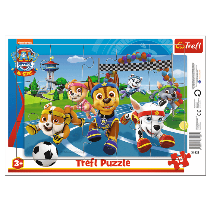 Puzzle ramkowe Psi Patrol 15 el. Uczynne pieski