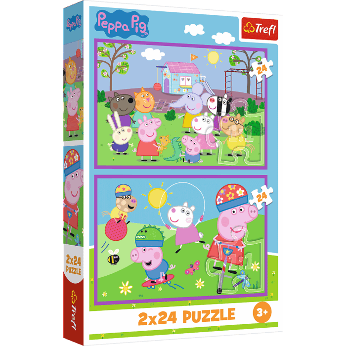 Puzzle Świnka Peppa 2 x 24 el. Peppa na placu zabaw