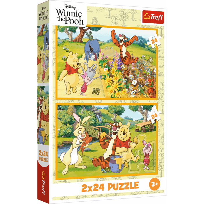 Puzzle Kubuś Puchatek 2 x 24 el. Dzień w ogrodzie