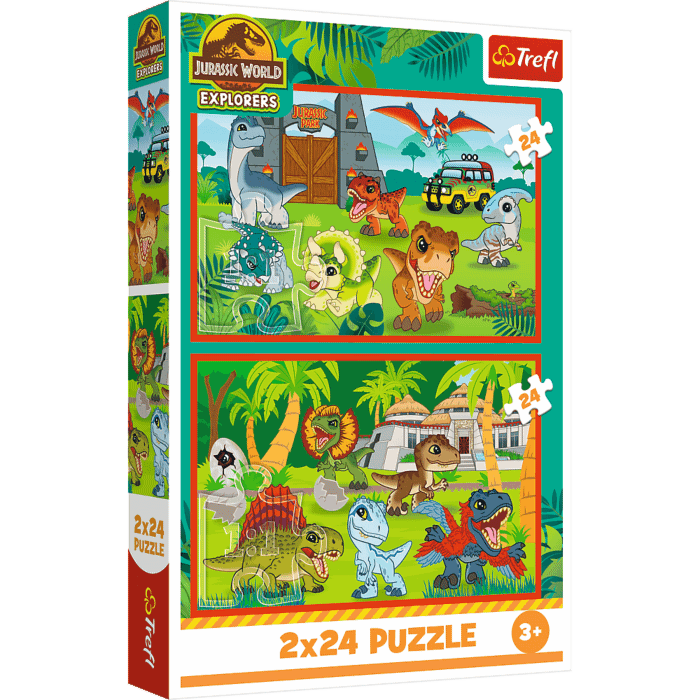 Puzzle Park Jurajski 2 x 24 el. Małe dinozaury