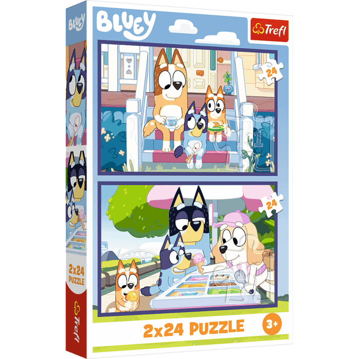 Puzzle Bluey 2 x 24 el. Zabawna Bluey