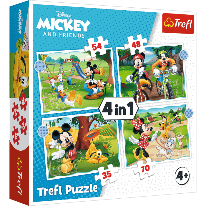 Puzzle 4w1 Myszka Miki Fajny dzień Mickiego