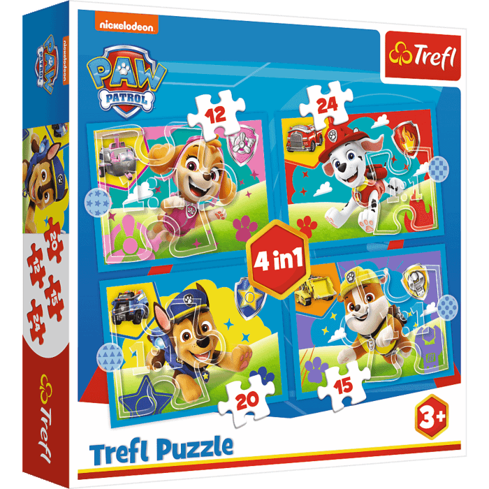 Puzzle 4w1 PAW Patrol, Biegnące Pieski