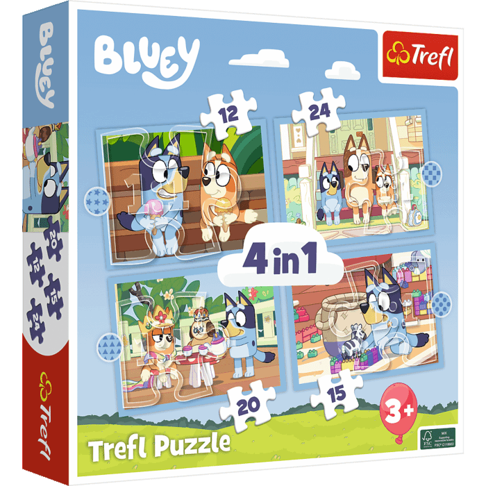 Puzzle 4w1 Bluey i jej świat