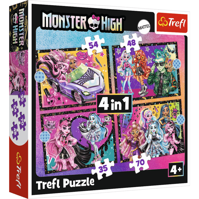 Puzzle 4w1 Monster High, Elektryzujący dzień Monster High