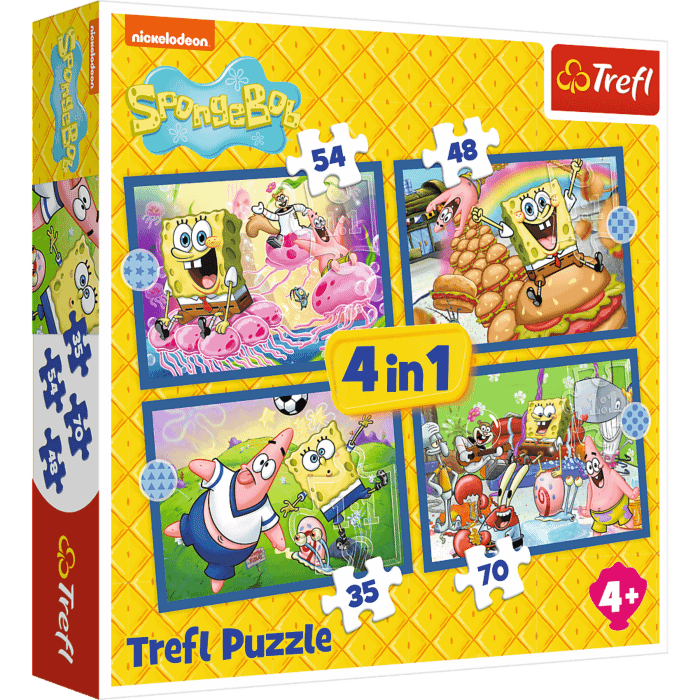 Puzzle 4w1 SpongeBob, Podwodne życie SpongeBoba - opakowanie