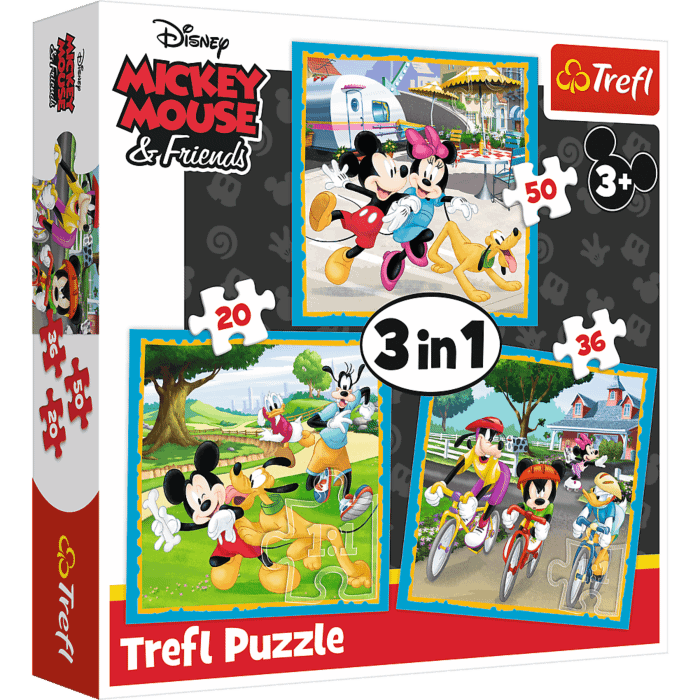 Puzzle 3w1 Myszka Miki z przyjaciółmi