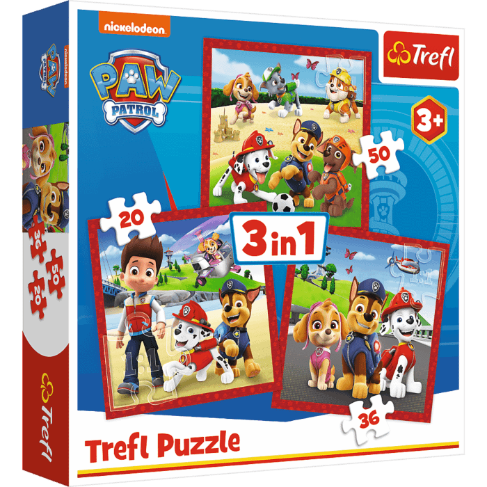 Puzzle 3w1 Psi Patrol Wesołe pieski Paw Patrol