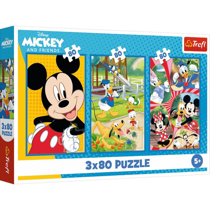 Puzzle Disney 3 x 80 el. Ekipa Myszki Miki