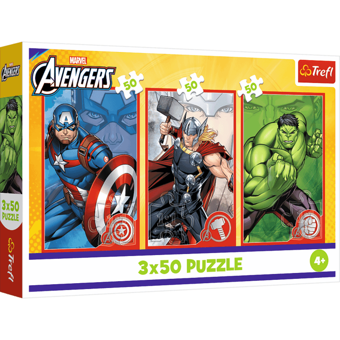 Puzzle Marvel 3 x 50 el. Twój bohater