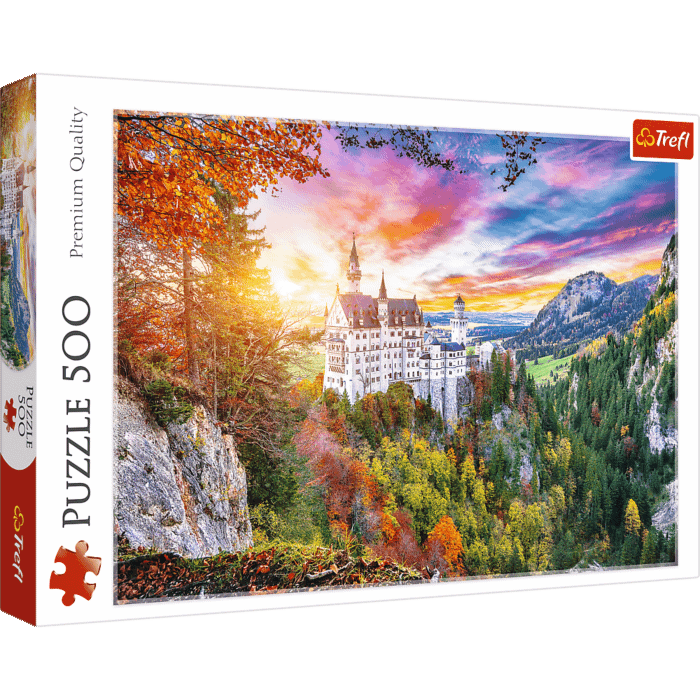 Puzzle 500 el. Widok na zamek Neuschwanstein, Niemcy