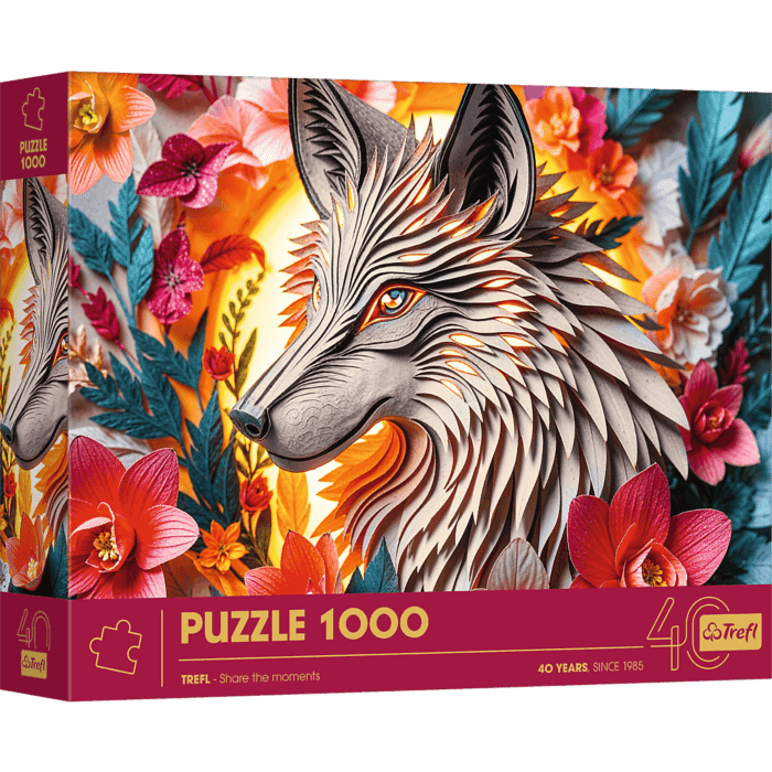 Puzzle z efektem 3D 1000 el. 40-lecie Trefl - Wilk - opakowanie