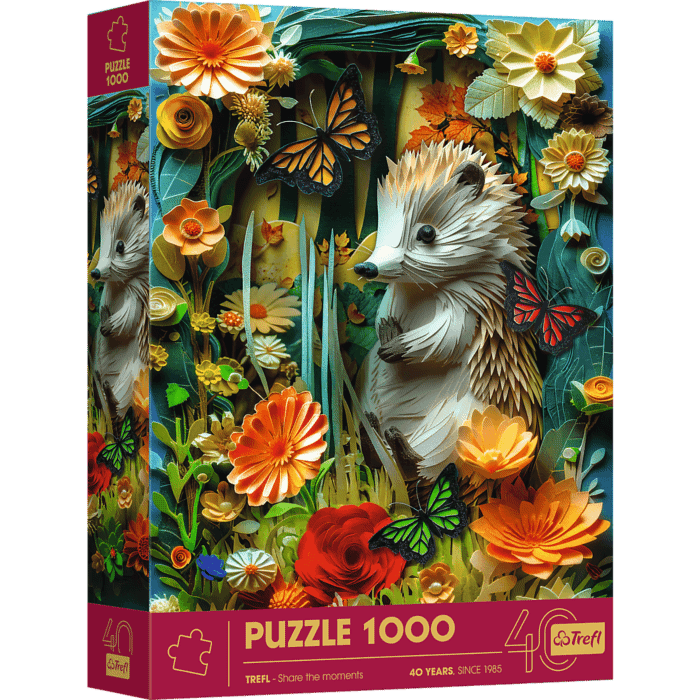 Puzzle z efektem 3D 1000 el. 40-lecie Trefl - Jeż - opakowanie