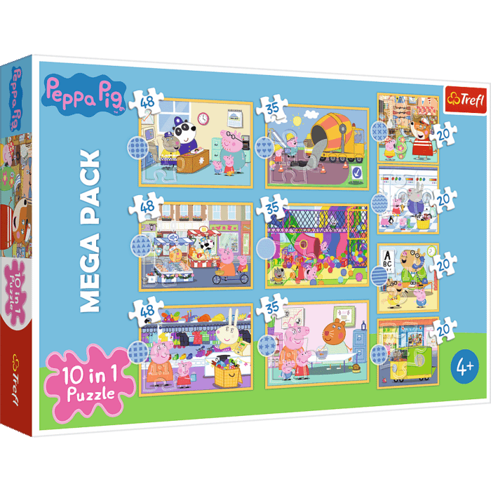 Puzzle 10w1 Świnka Peppa Poznaj Świnkę Peppę