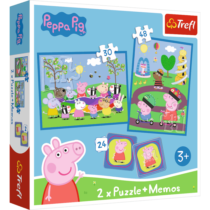 Puzzle + Memos 2w1 Świnka Peppa Radosne chwile z Świnką Peppą