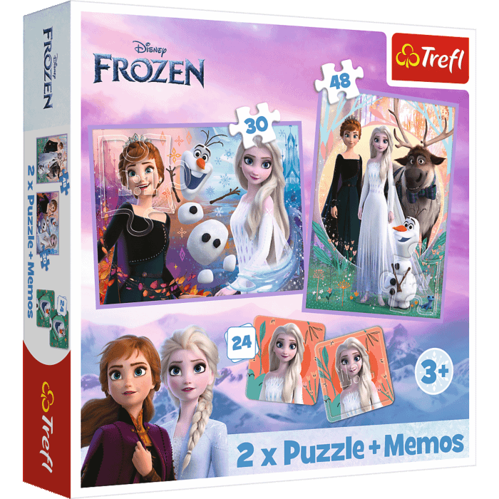 Puzzle + Memos 2w1 Kraina Lodu Księżniczki w swojej krainie