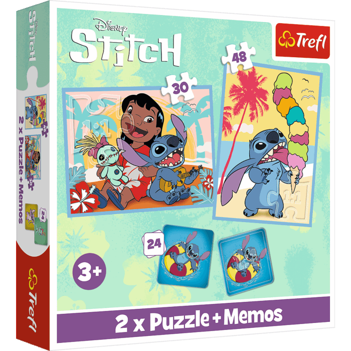 Puzzle + Memos 2w1 Lilo & Stitch, Wesoły Dzień