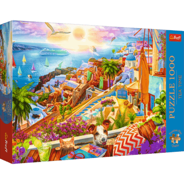 Puzzle Premium Plus Quality 1000 el. Tea Time: Z wizytą na Santorini - opakowanie