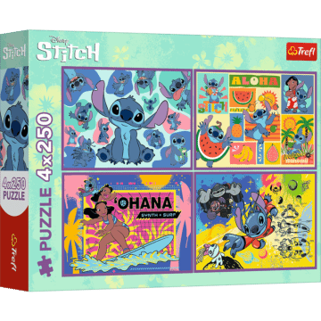 Puzzle Lilo & Stitch 4 x 250 el. Niezwykły Stitch - opakowanie