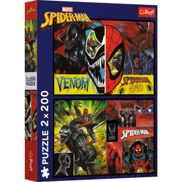 Puzzle Marvel 2 x 200 el. Dzień i noc Spidermana - opakowanie