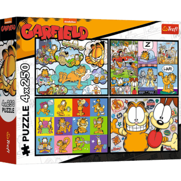 Puzzle Garfield 4 x 250 el. Garfield nie lubi poniedziałków - opakowanie